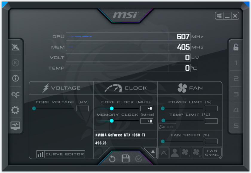 MSI Afterburner(微星显卡超频软件) MSI Afterburner(微星显卡超频软件)