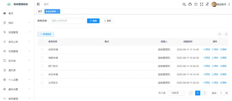 RuoYi-Vue-OA(Spring Boot开源OA协同办公系统)-王子主页